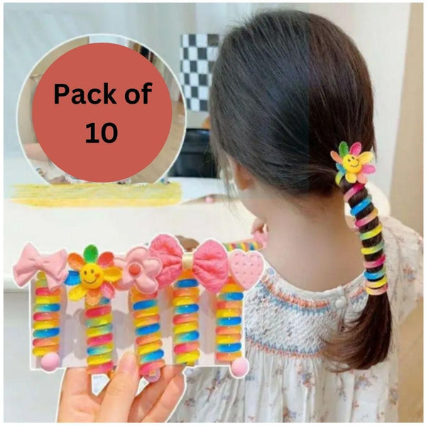 Colorful Hair Bands for Kids ( Pack pf 10 pcs )