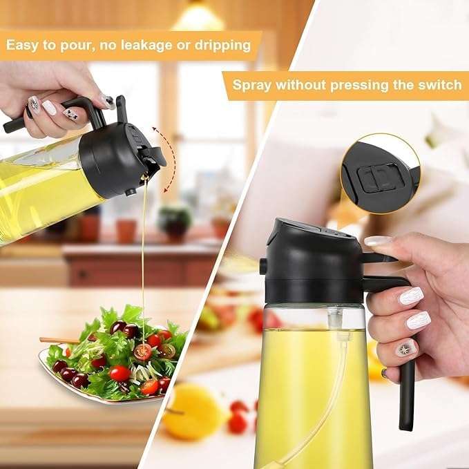 2 in 1 Glass Oil Sprayer & Dispenser