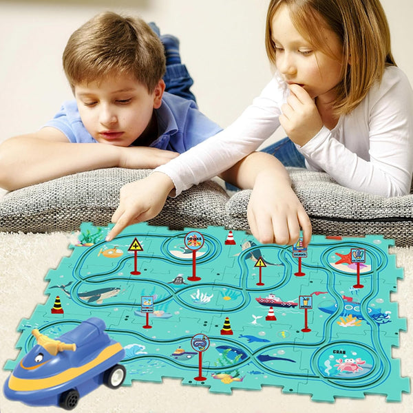 Puzzle Racer Kids Car Track Set