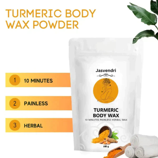 🟡 TURMERIC FACIAL WAX - 5 MINUTES PAINLESS HERBAL WAX POWDER  (100g each)  (Pack of 2)