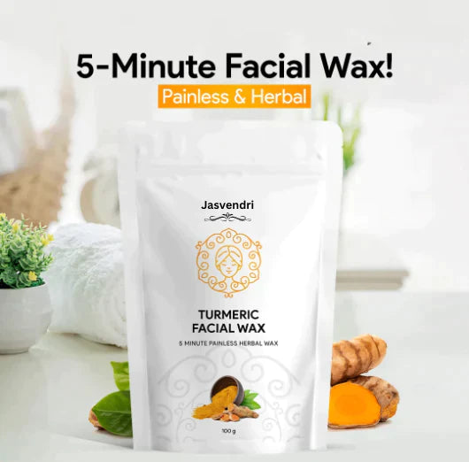 🟡 TURMERIC FACIAL WAX - 5 MINUTES PAINLESS HERBAL WAX POWDER  (100g each)  (Pack of 2)