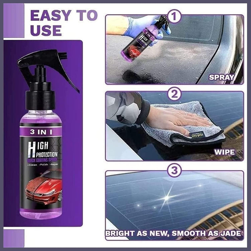 3 in 1 High Protection Quick Car Ceramic Coating Spray - BUY 1 GET 1 FREE