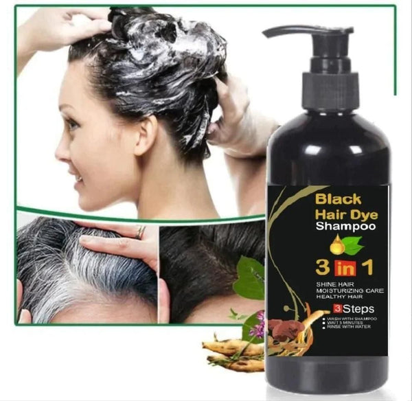 Buy 1 Get 1 Free 3-IN-1 BLACK HAIR DYE SHAMPOO (AYURVEDIC NO SIDE EFFECT)