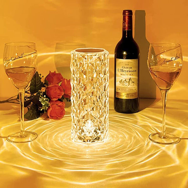 Crystal Rose Table Lamp with Touch Control and Remote Control