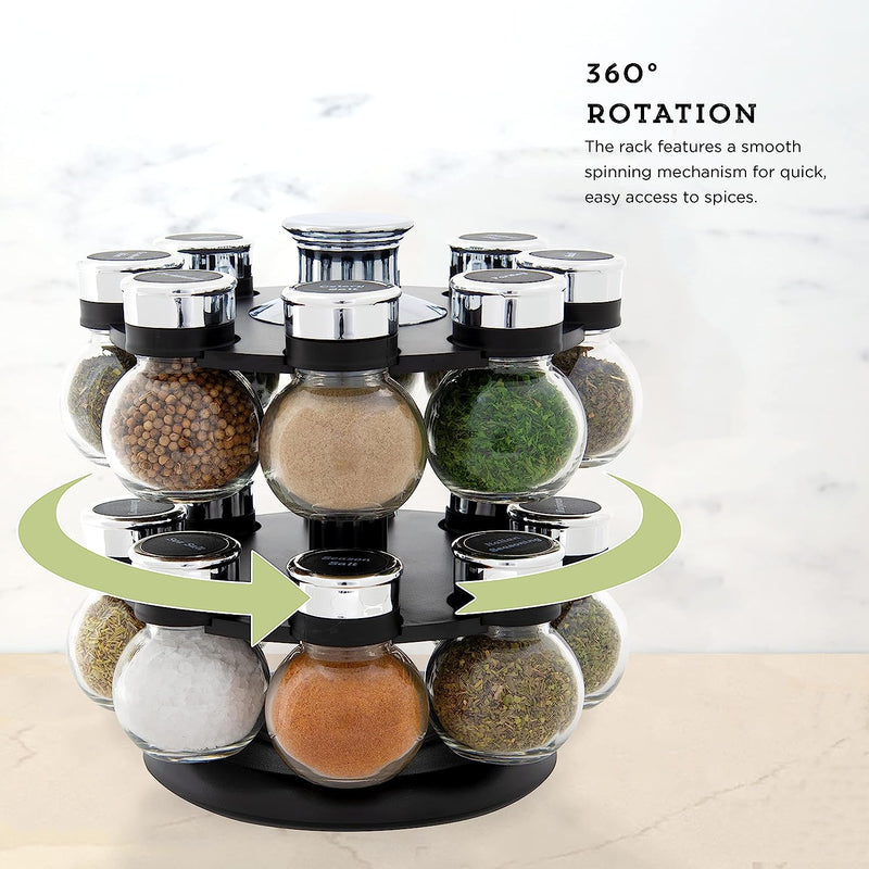 360 Degree revolving Masala spice rack(16 bottles with steel cap)