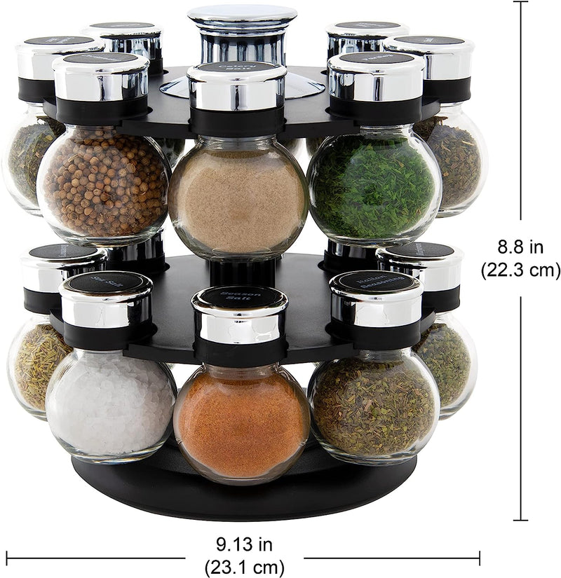 360 Degree revolving Masala spice rack(16 bottles with steel cap)