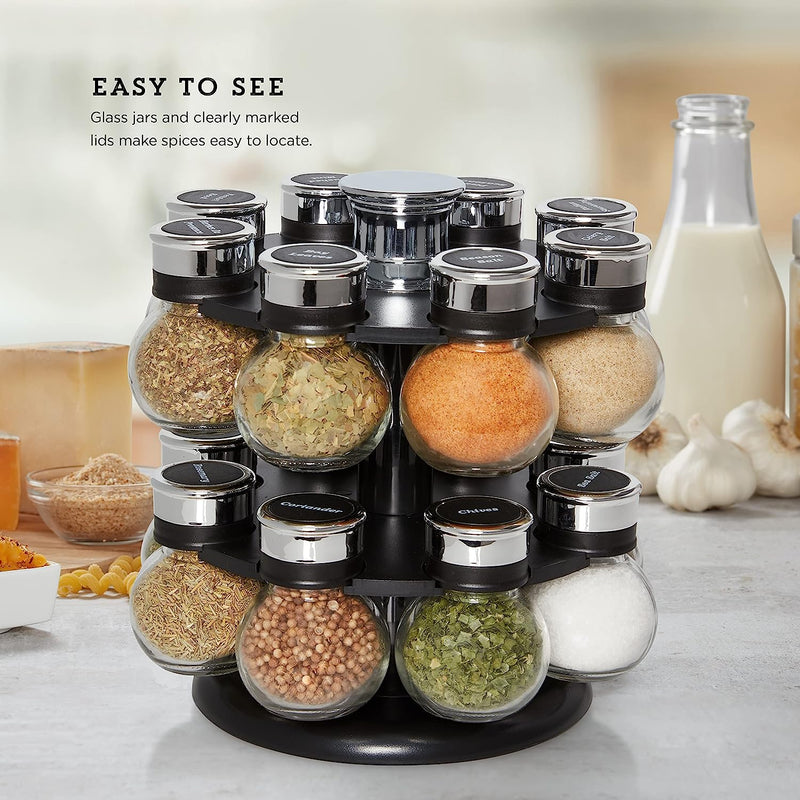 360 Degree revolving Masala spice rack(16 bottles with steel cap)