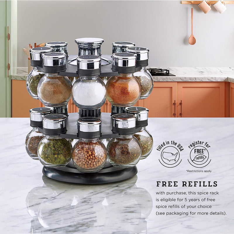 360 Degree revolving Masala spice rack(16 bottles with steel cap)