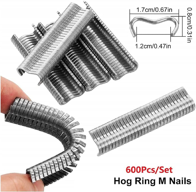 Steel Hog Ring Cage Plier + 600 M Nails